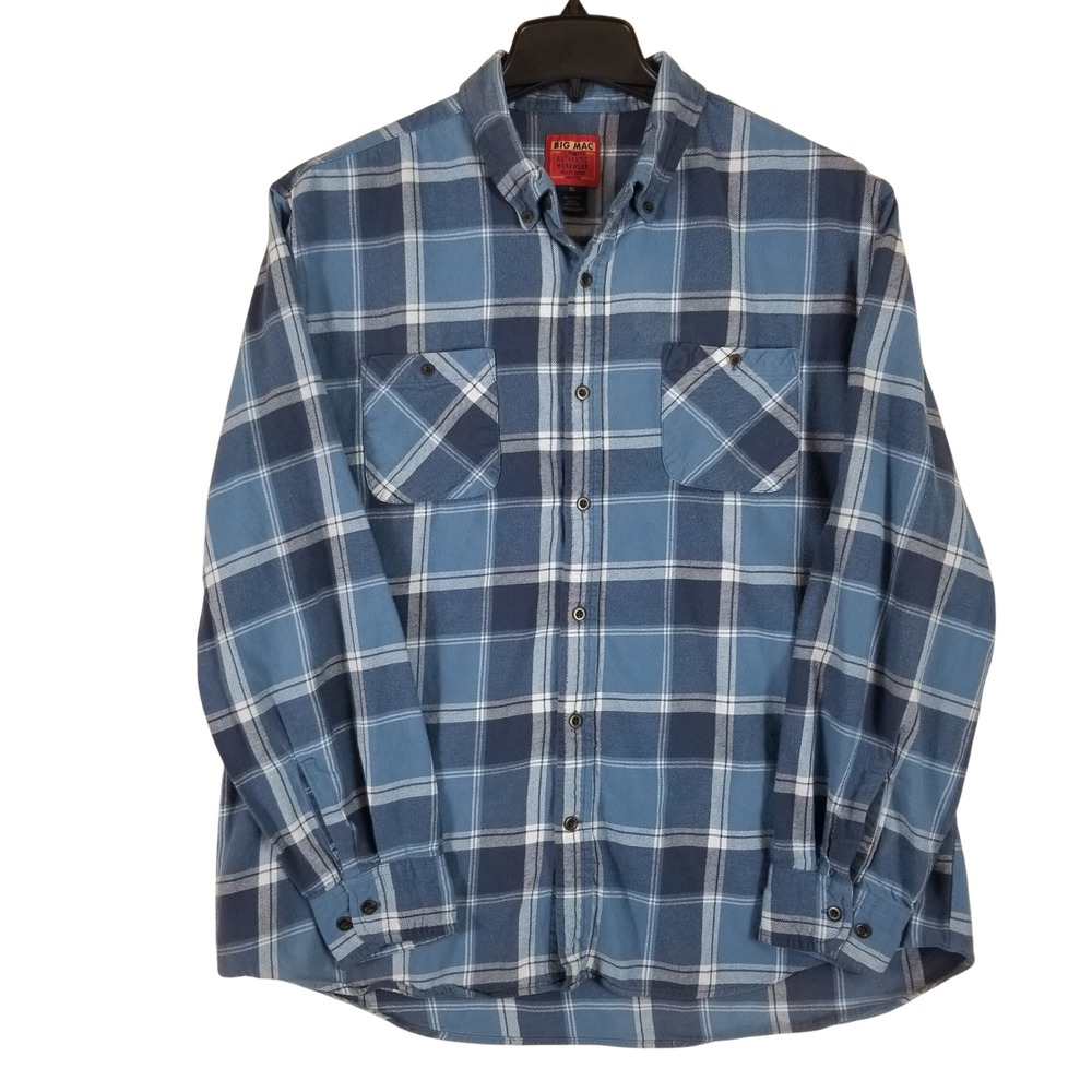 VTG Big Mac J.C. Penny Flannel Shirt Men XL Plaid Authentic Workwear Button Up